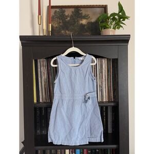Cherokee Jumper Dress XS 4/5 Blue Plaid Belted Sleeveless School Uniform